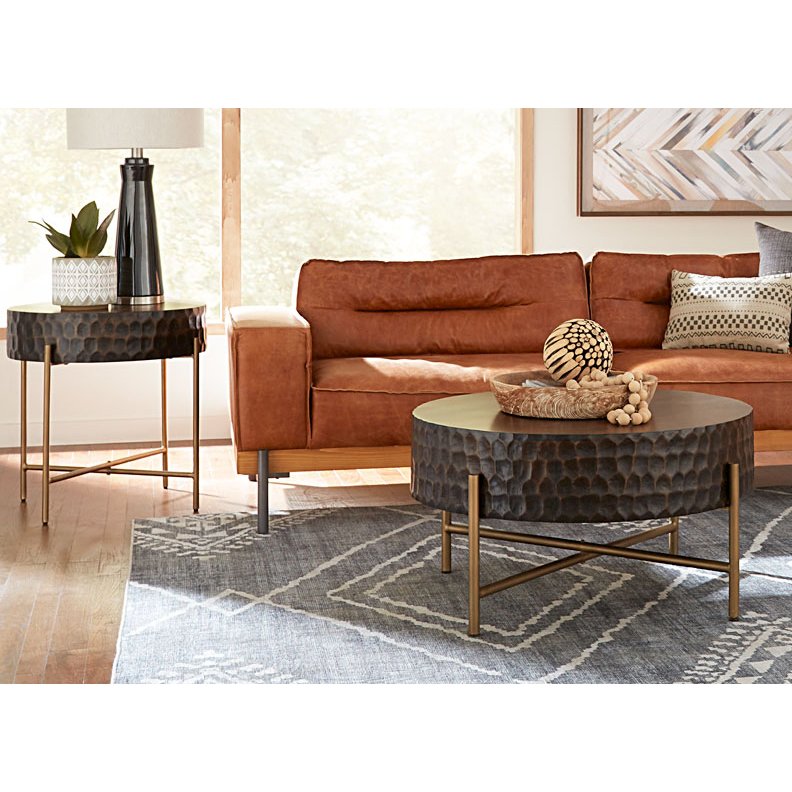 Vallarta 24" Side Table in Mango Wood and Iron with Two Toned Finish