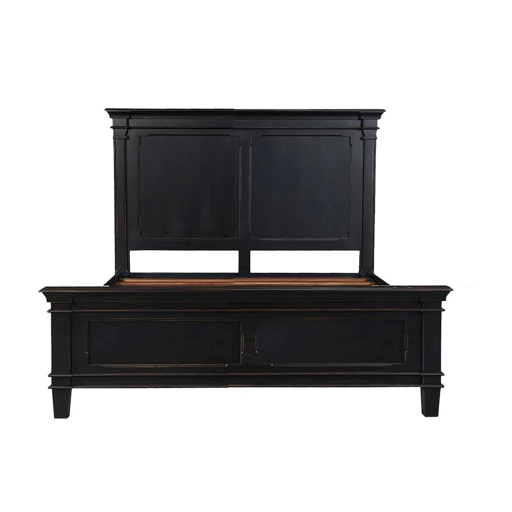 Trento Queen Bed in Distressed Black