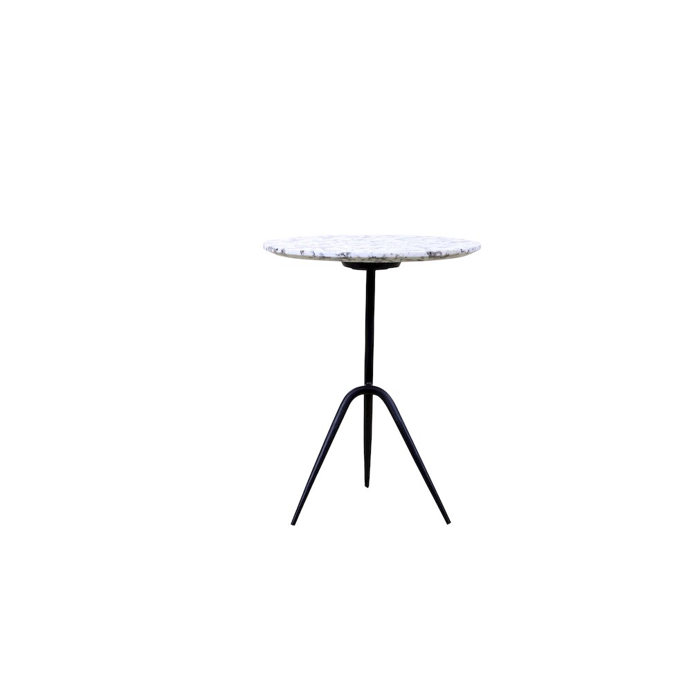 Glacier 18" Accent Table with Alaska White Marble