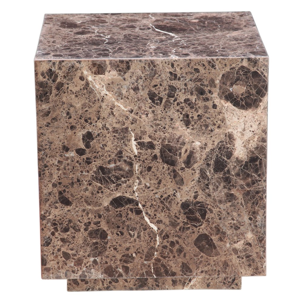 Giza 22" Drum Side Table in Dark Emperador Marble