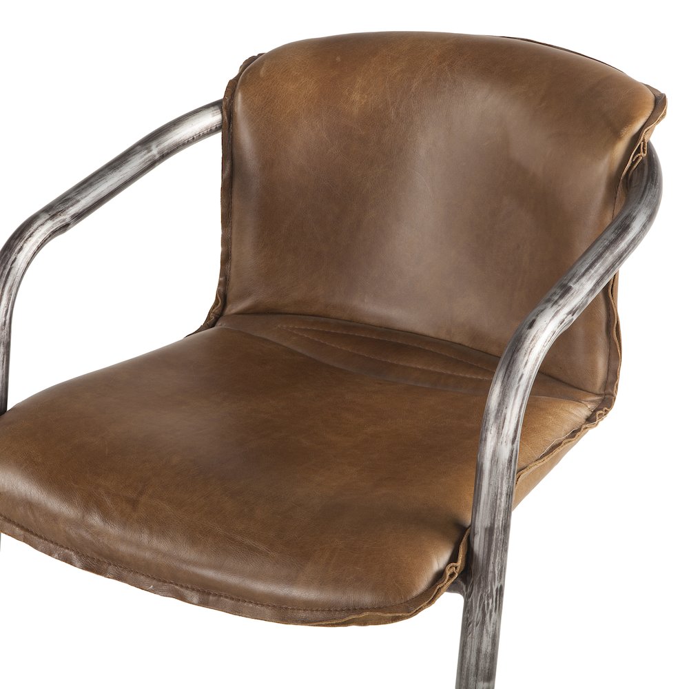 Chiavari Leather Bar Chair in Chestnut