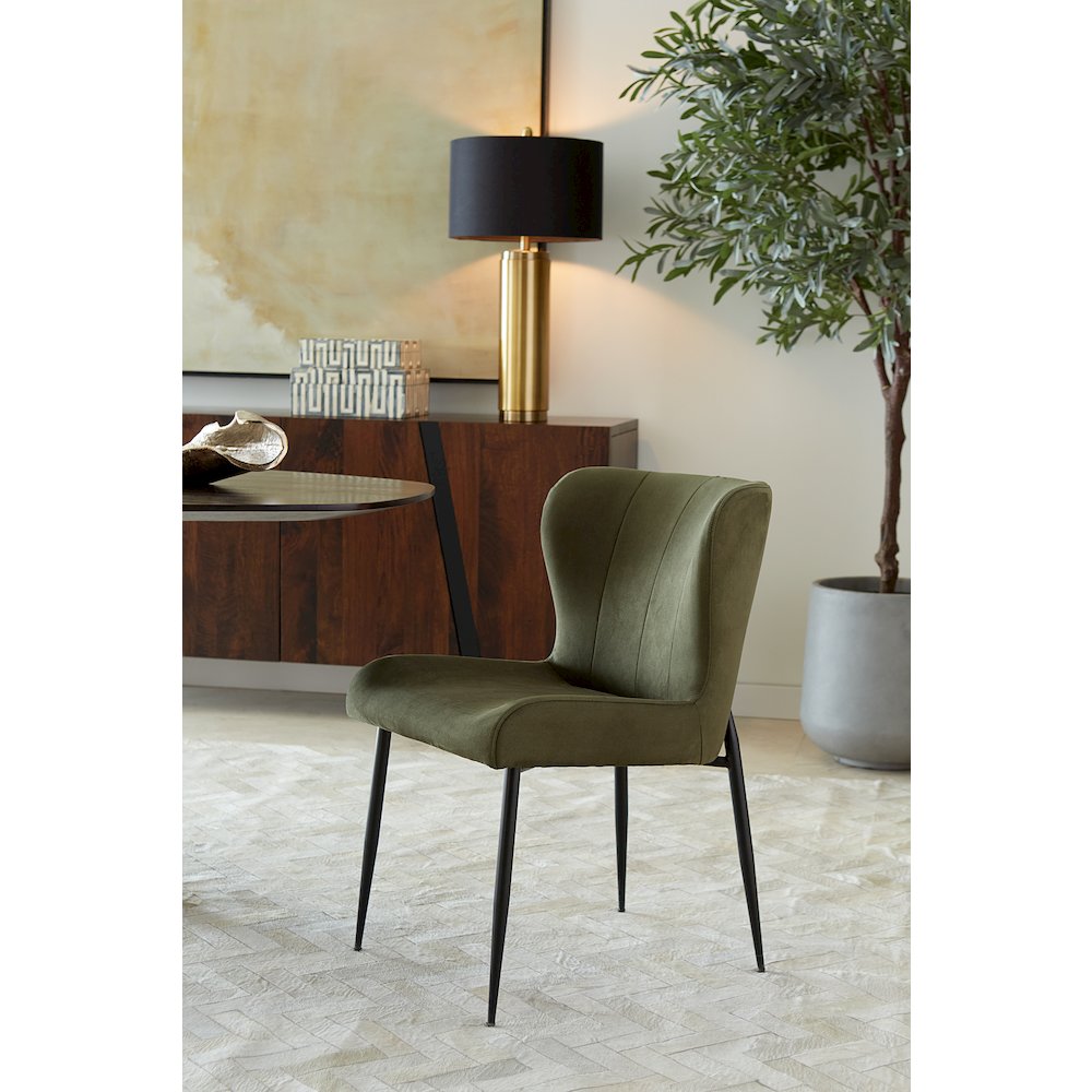 Isabella Green Suede Dining Chair