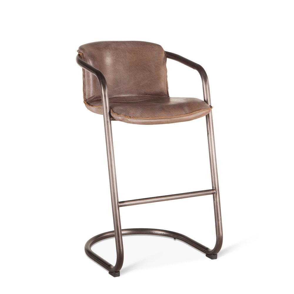 Chiavari Leather Bar Chair in Jet Brown