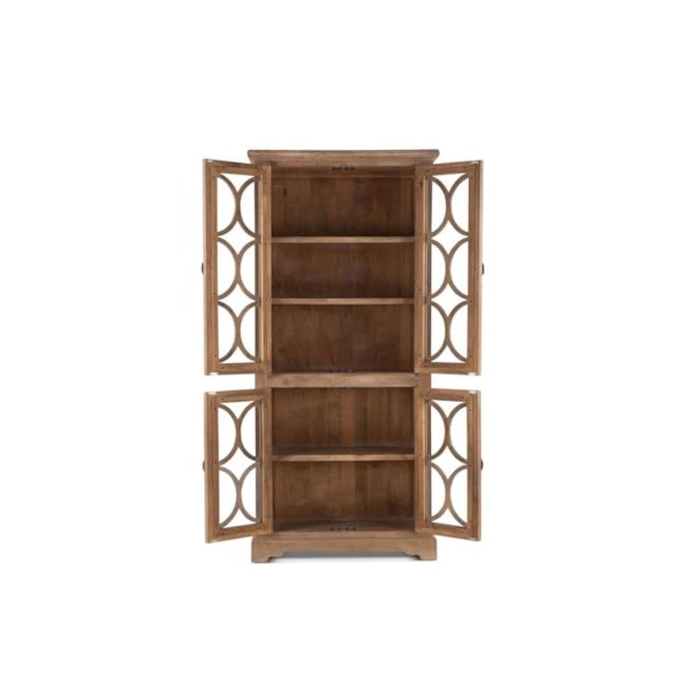 Pengrove Glass Cabinet in Antique Oak Finish