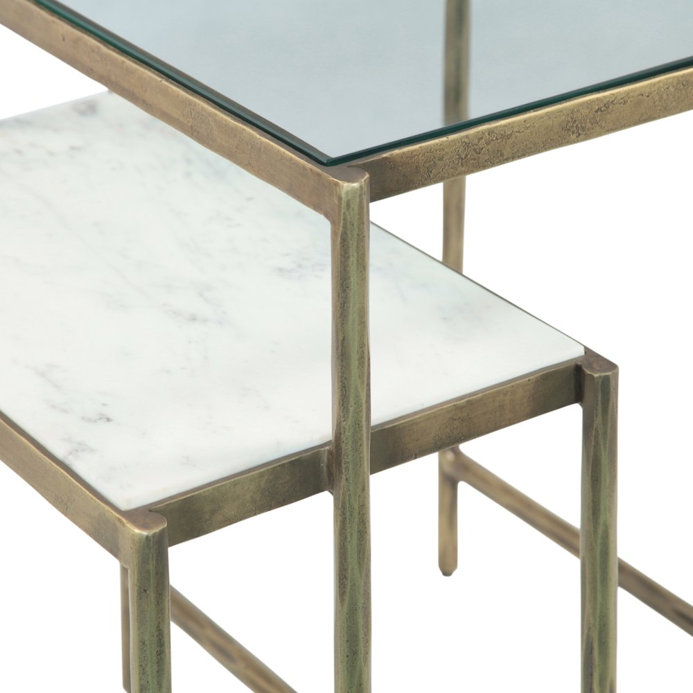 Sonoma 50" Nesting Console Table with Marble and Glass