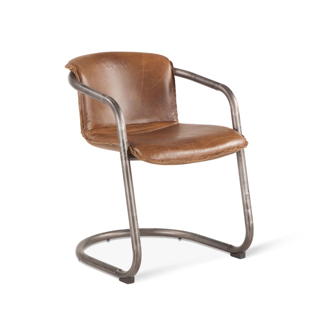 Chiavari Leather Dining Chair in Chestnut