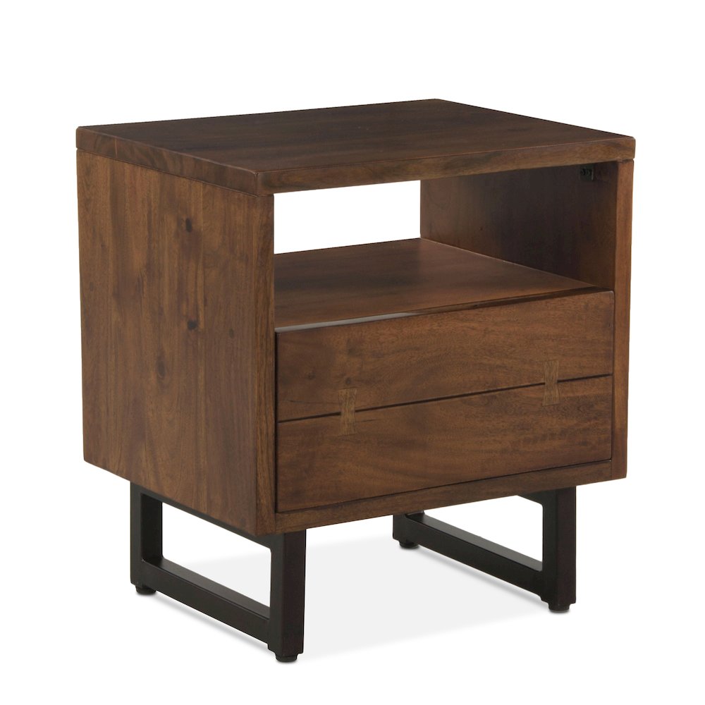Glenwood Nightstand in Acacia with Walnut Finish