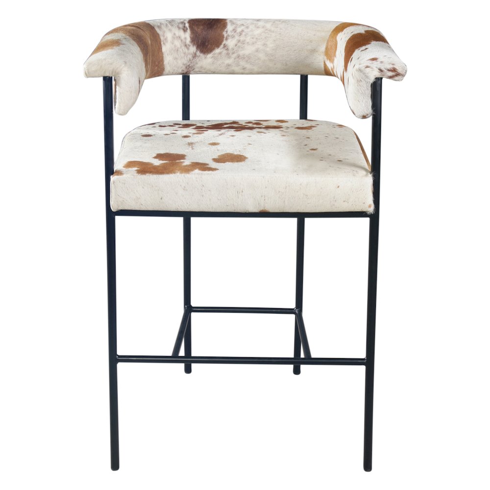 Charleston 18" Counter Armchair in Brown Hair on Hide