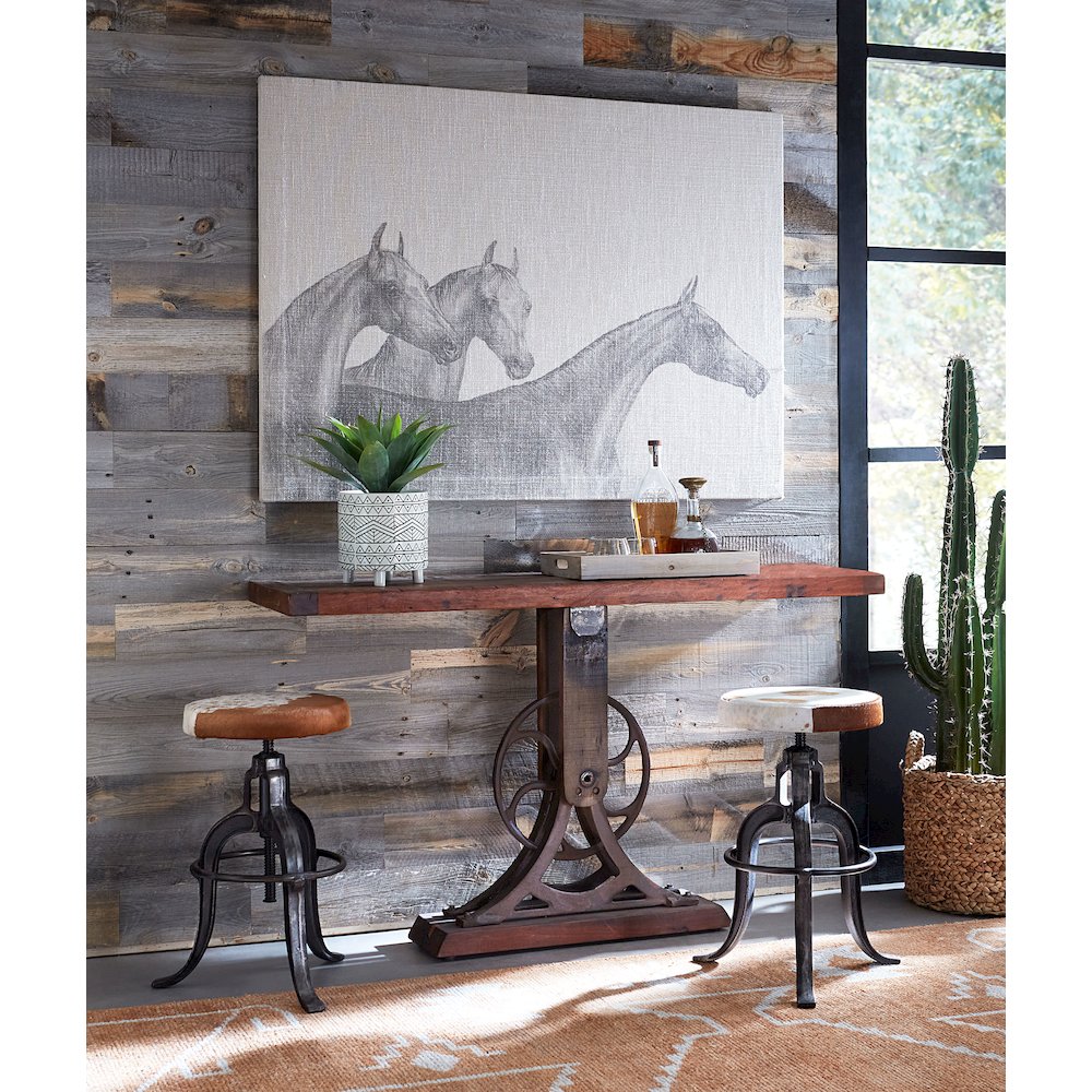 Sterling 56" Console Table in Cast Iron and Teak