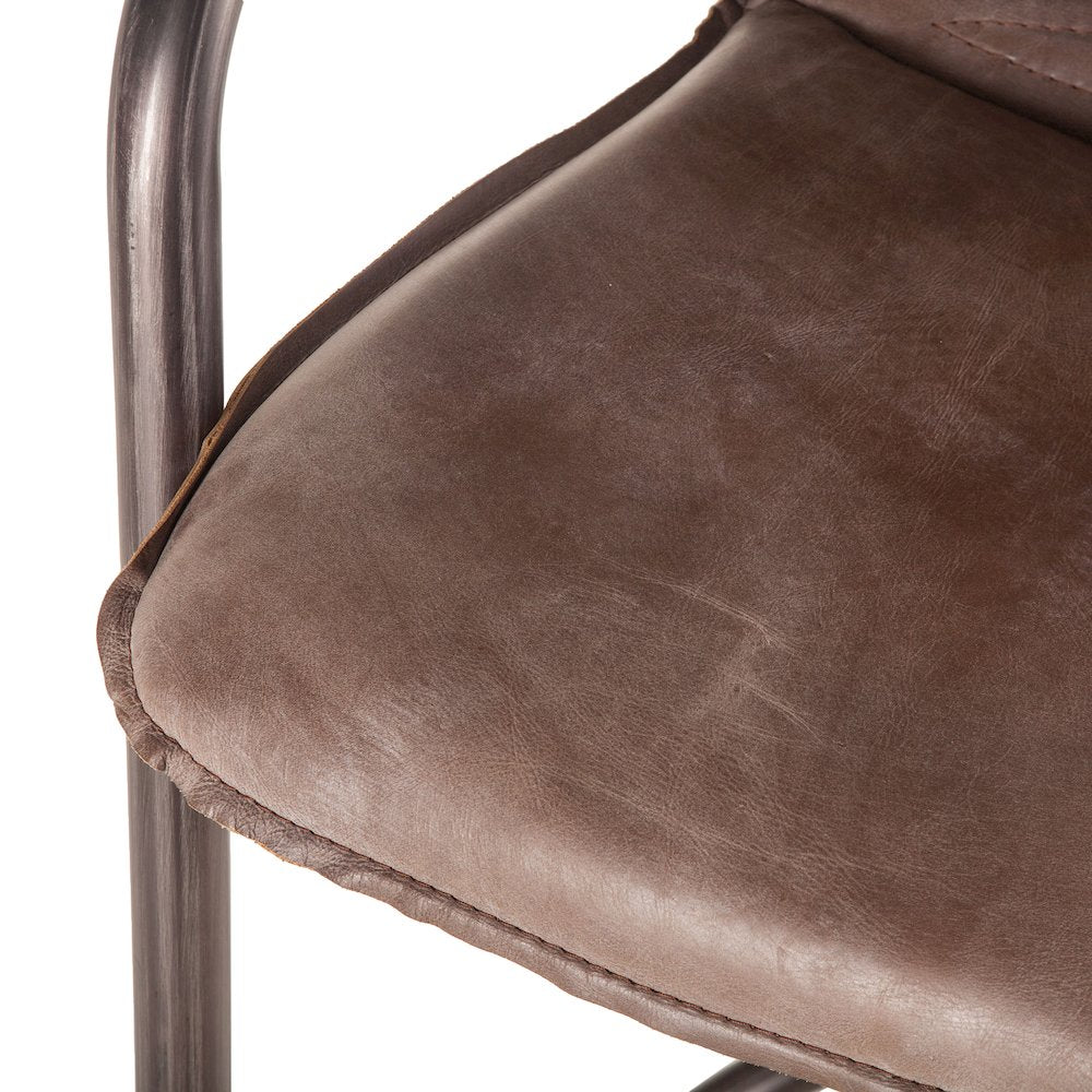 Chiavari Leather Counter Chair in Jet Brown