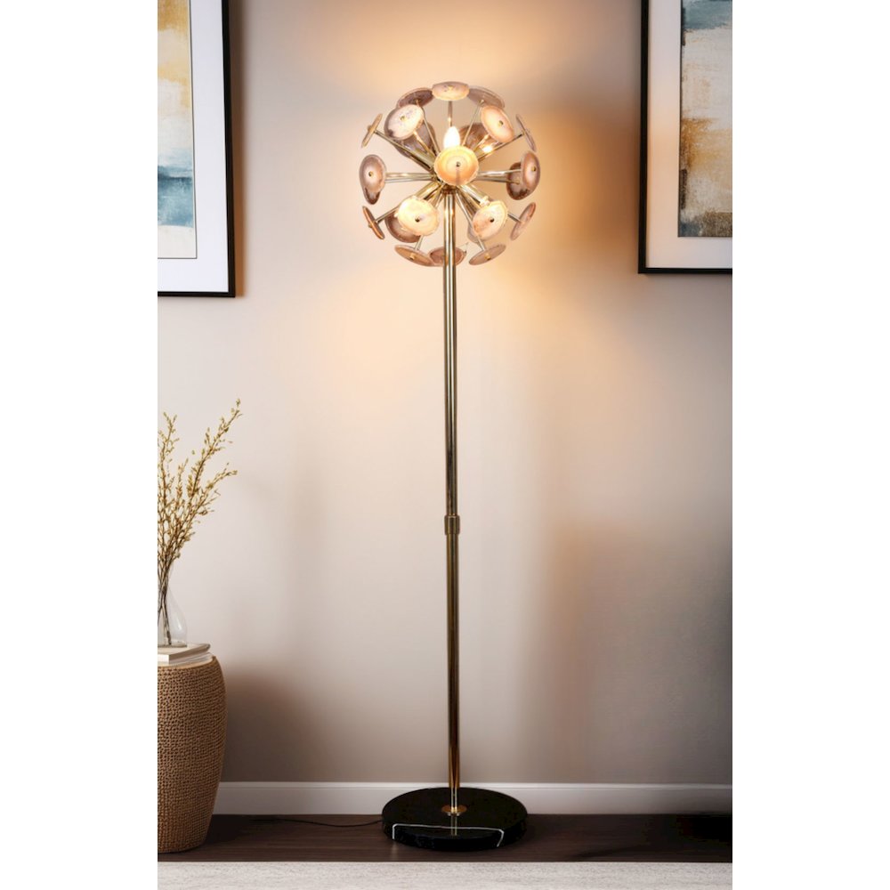 Heritage Floor Lamp in Iron Agate and Marble
