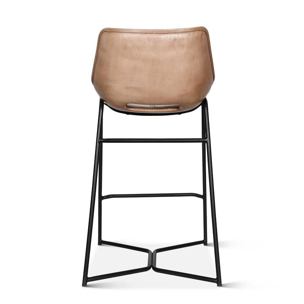 Brisbane Stanley Counter Chair in Antique Ivory Leather