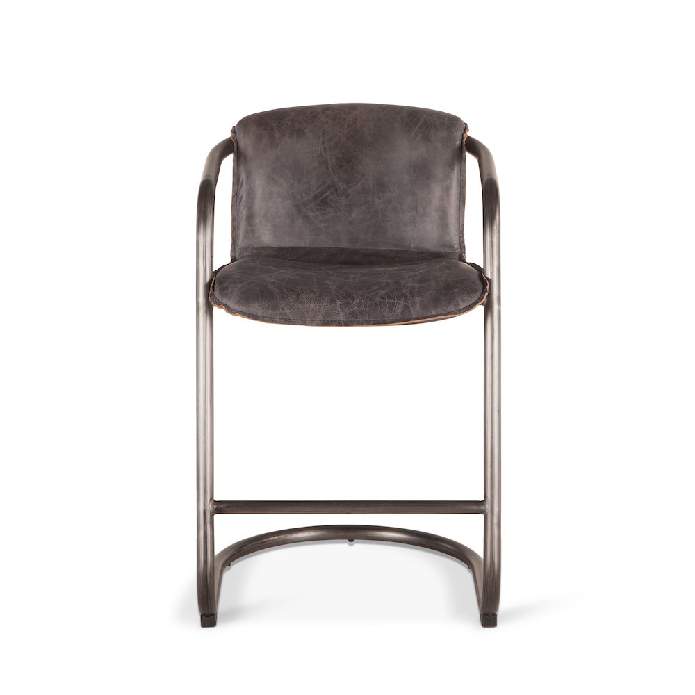 Chiavari Leather Counter Chair in Antique Ebony