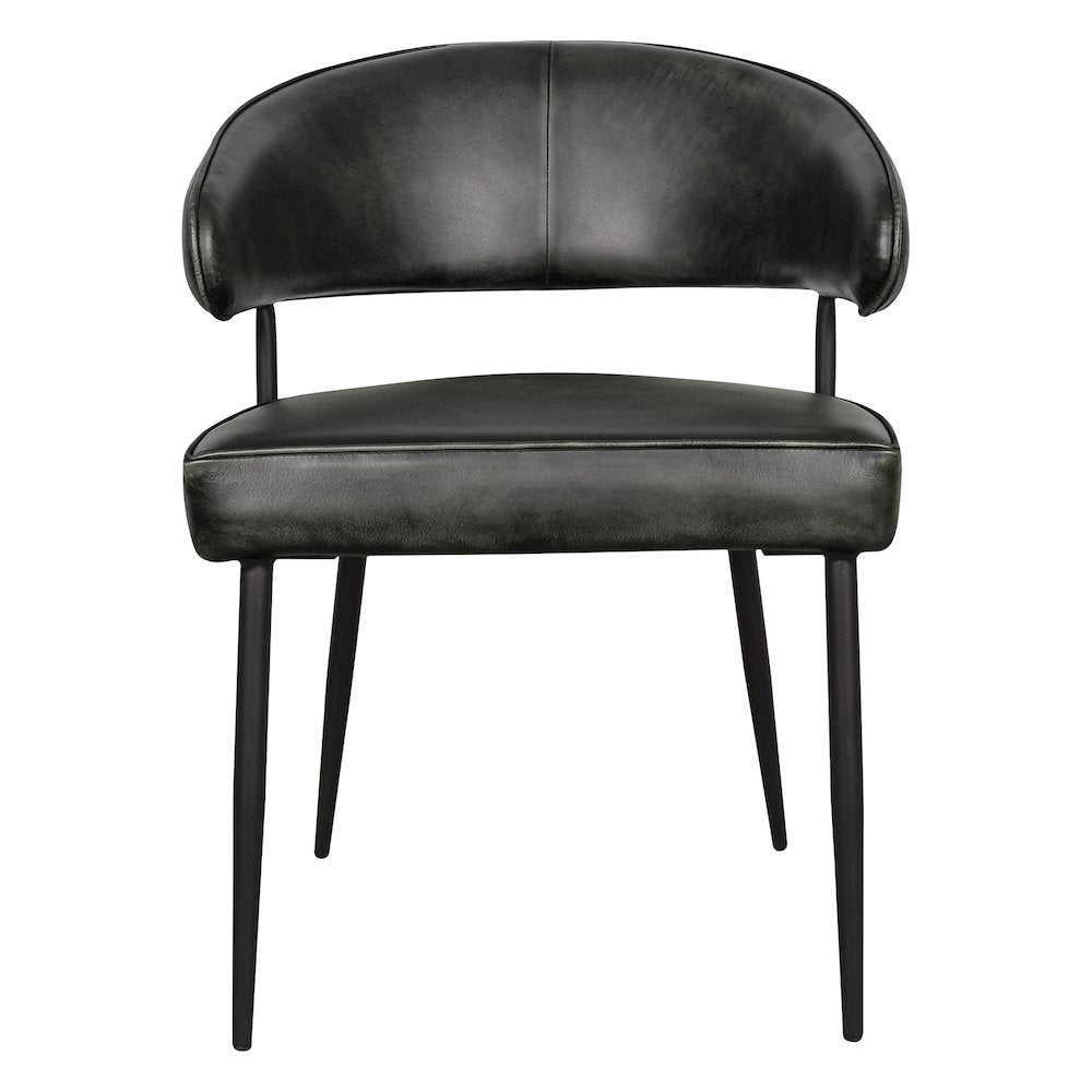 Brisbane Dover 23" Armchair in Weathered Black Leather