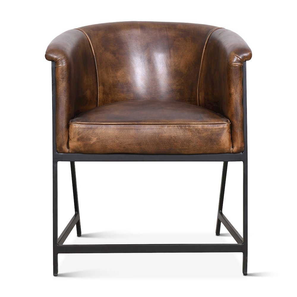 Brisbane Polo Armchair in Antique Whiskey Leather