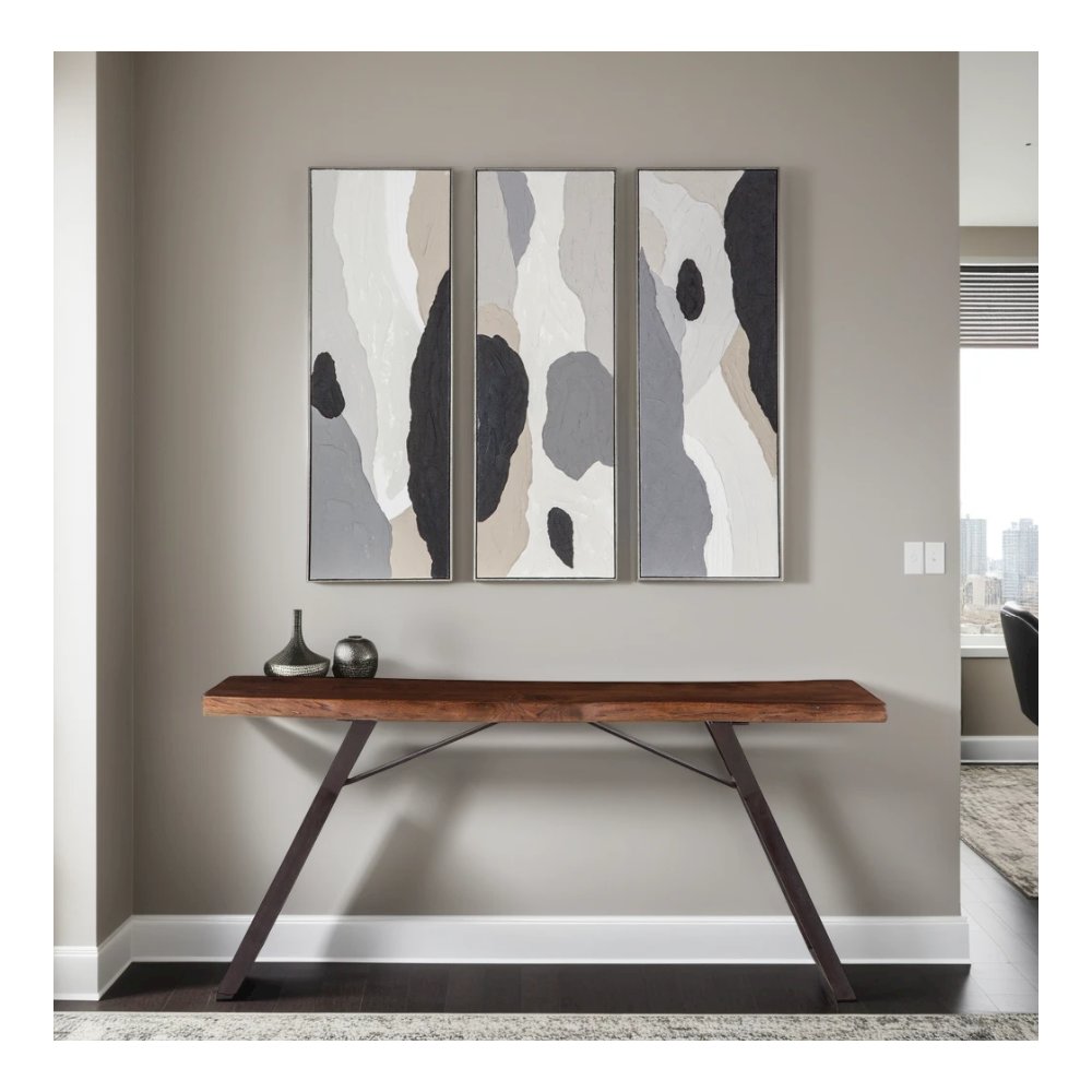 Distorted Illusions Hand Painted Framed Triptych
