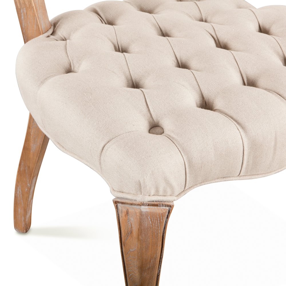Portia Tufted Dining Chair in Beige Linen