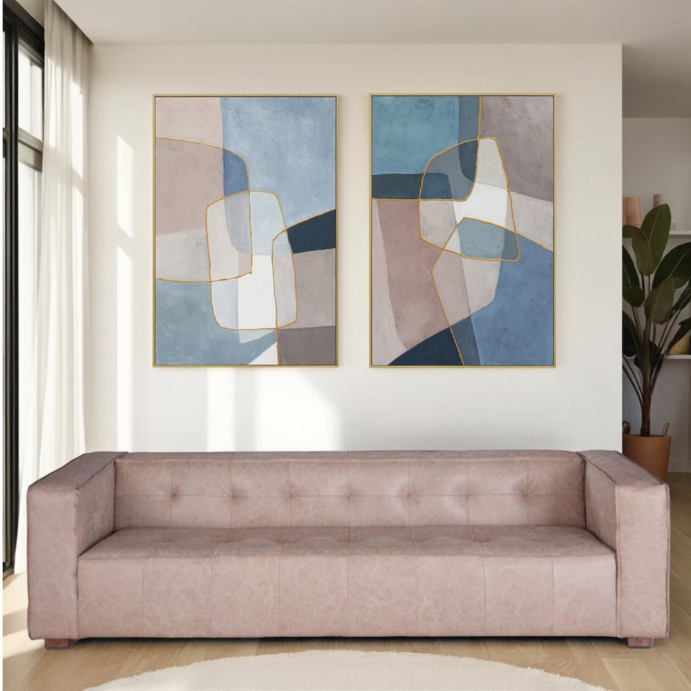 Shattered Symphony Hand Painted Framed Diptych