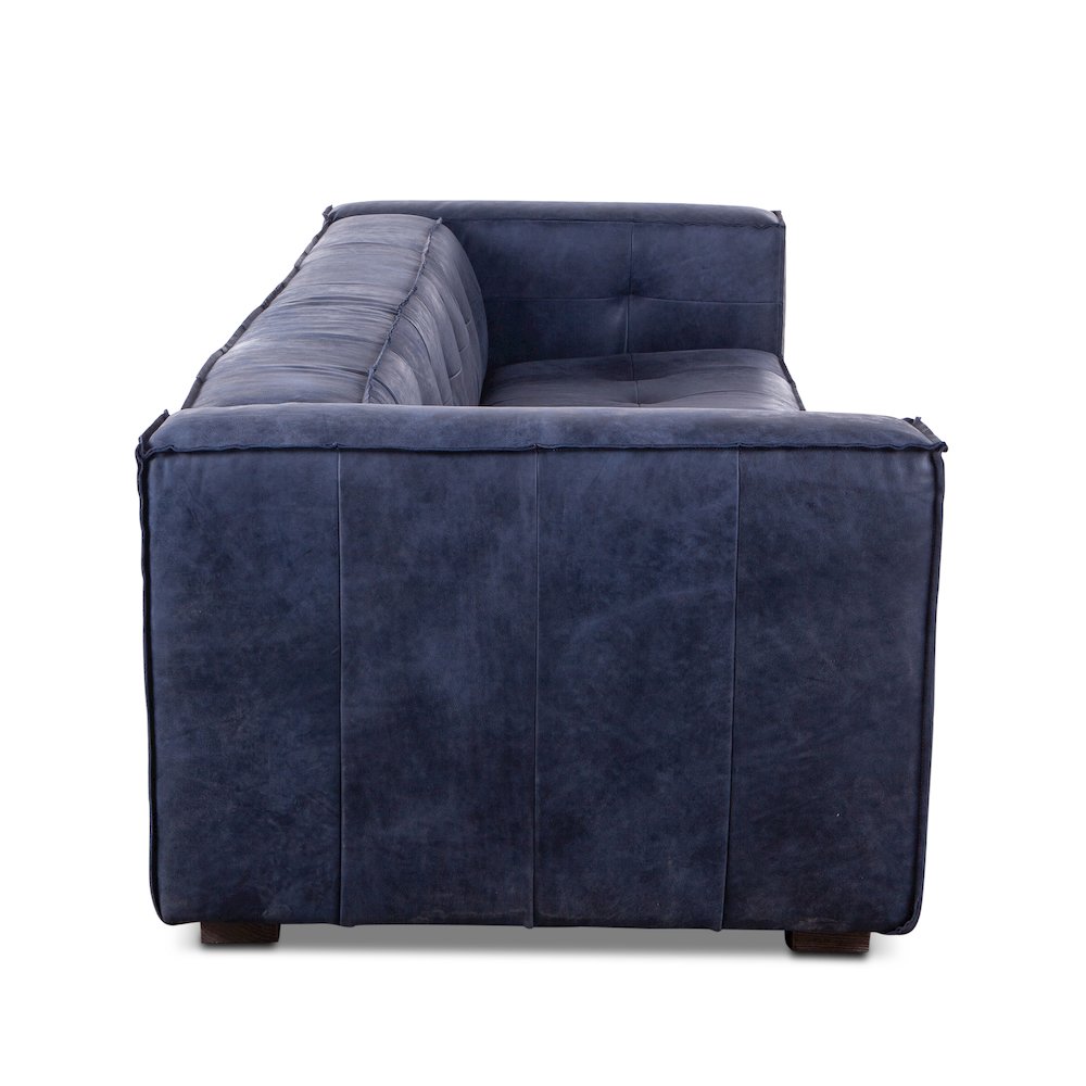 Portia Antique Blue Italian Leather Sofa