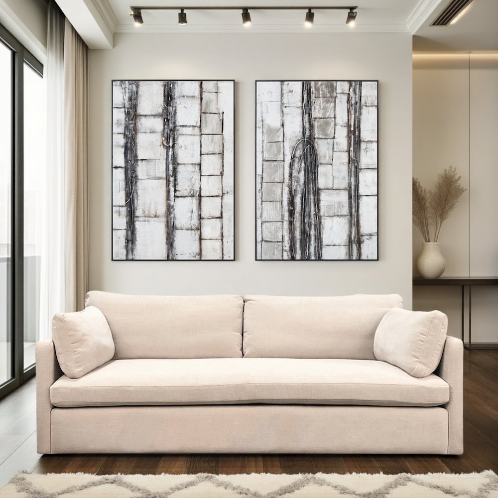 Organic Impressions Hand Painted Framed Diptych