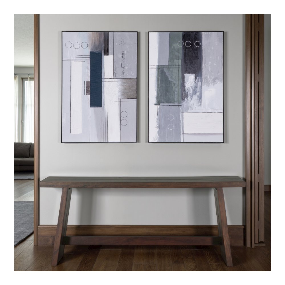 Parallel Horizons Hand Painted Framed Diptych