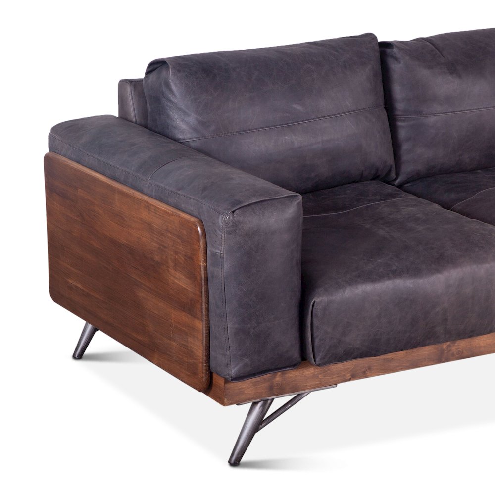 Chiavari Sofa in Antique Ebony Leather