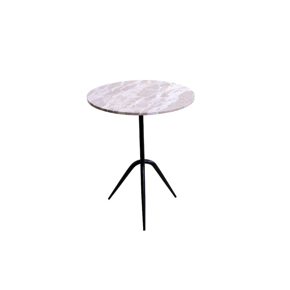 Glacier 18" Accent Table with Capri Beige Marble