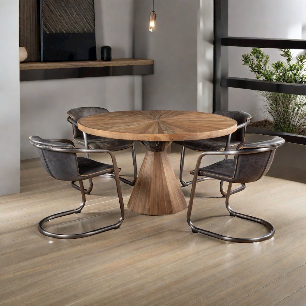 Chiavari Leather Dining Chair in Antique Ebony