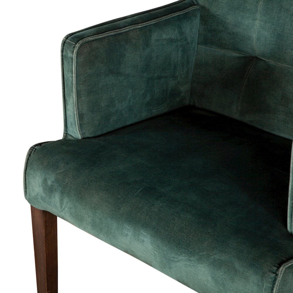 Aven Armchair in Green Velvet with Dark Legs