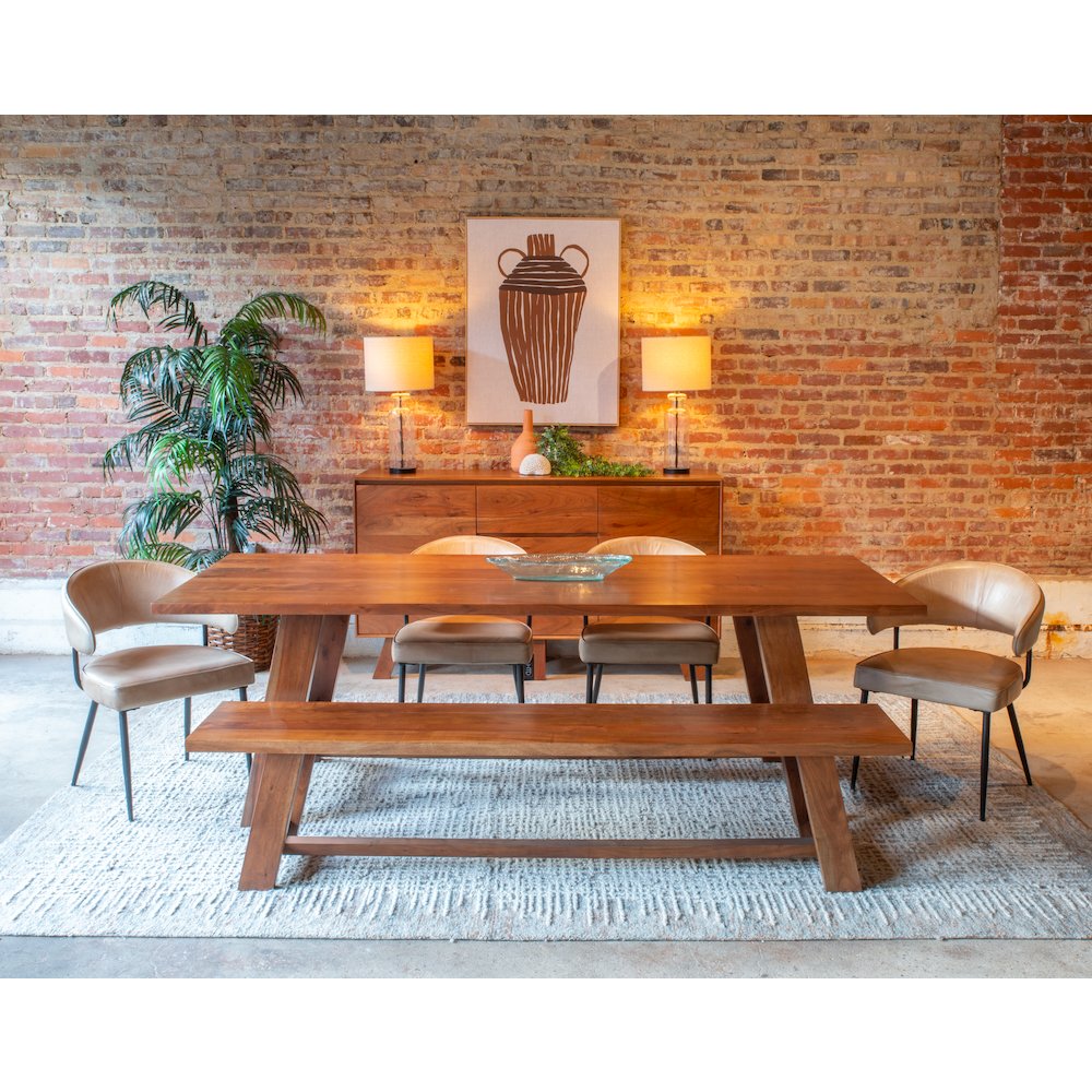 Stavanger 80" Bench in Cinnamon Brown Finish