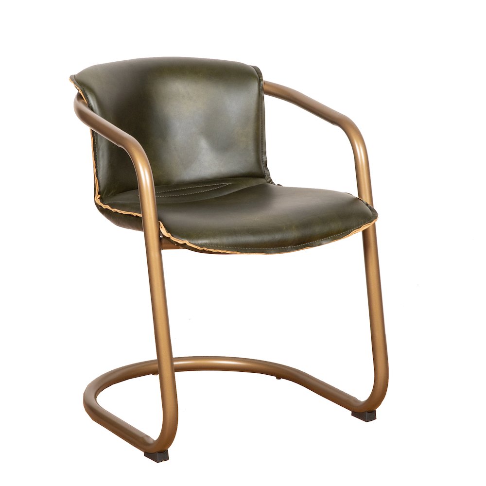 Chiavari Leather Dining Chair in Emerald Green