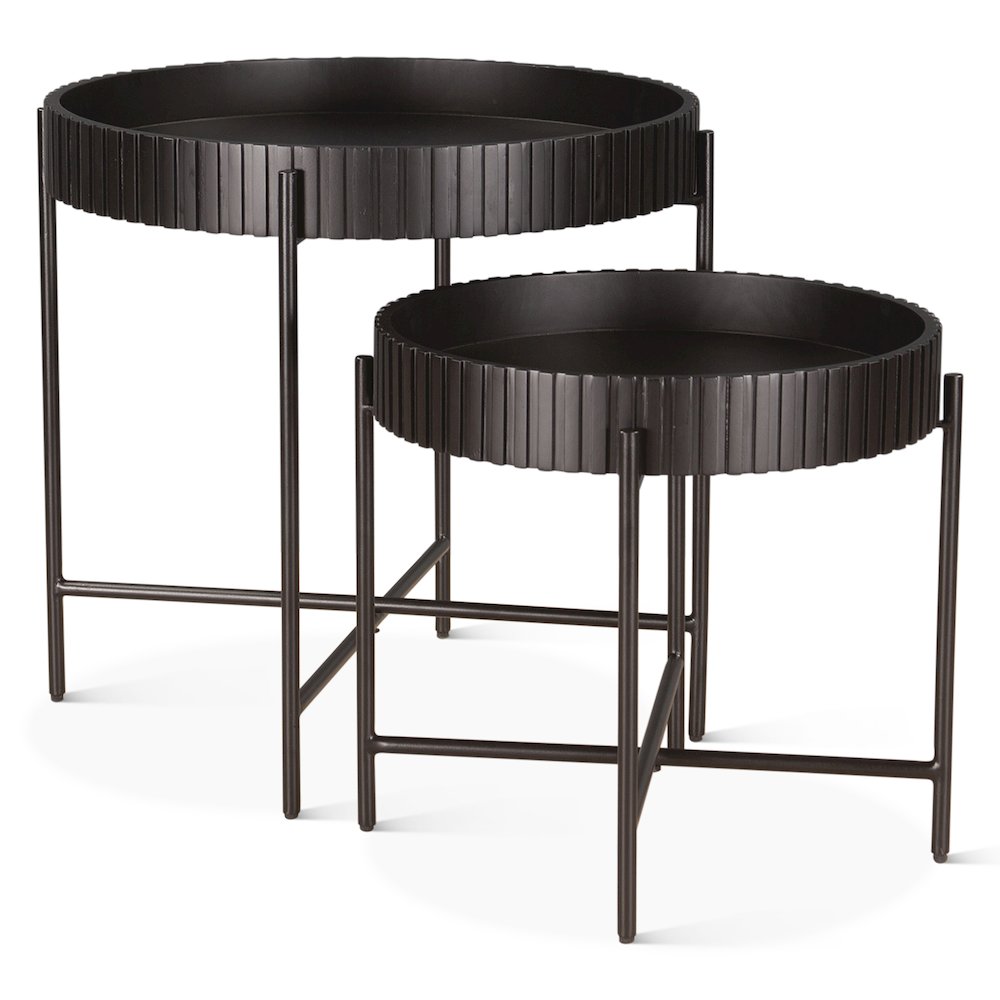 Halden Nesting Tray Tables in Matte Black