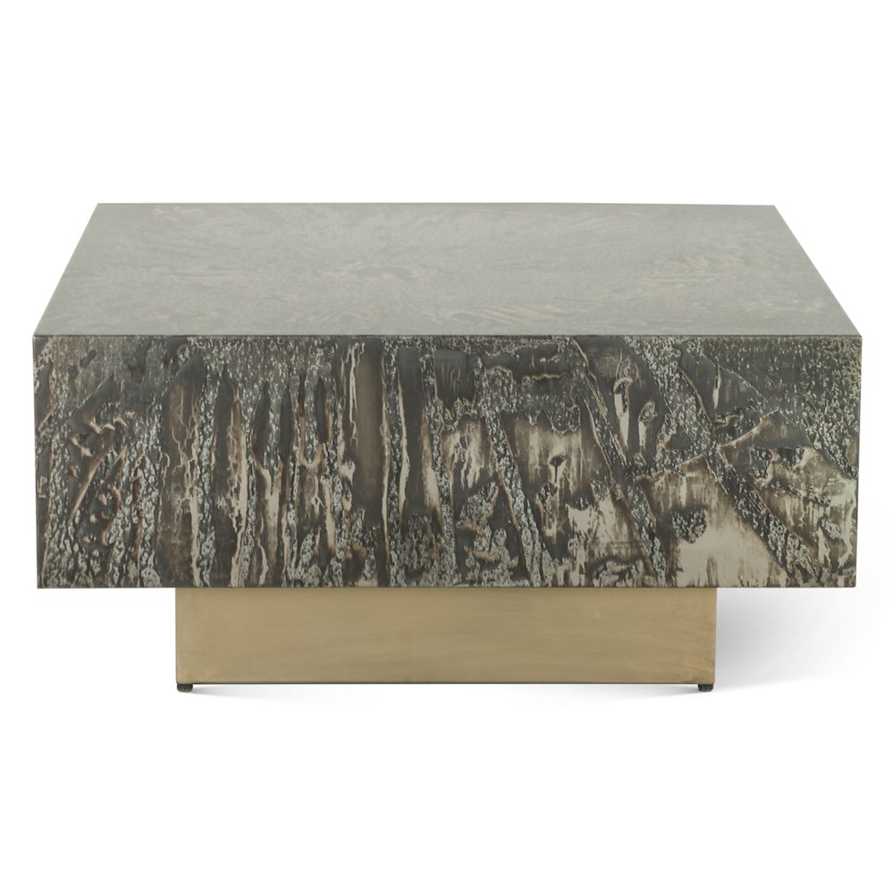 Odessa 35" Coffee Table in Desert Patina with Brass Base