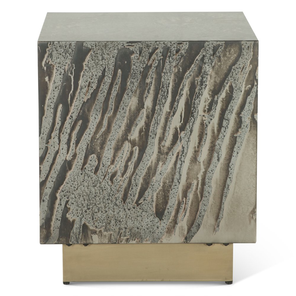 Odessa 20" Side Table in Desert Patina with Brass Base