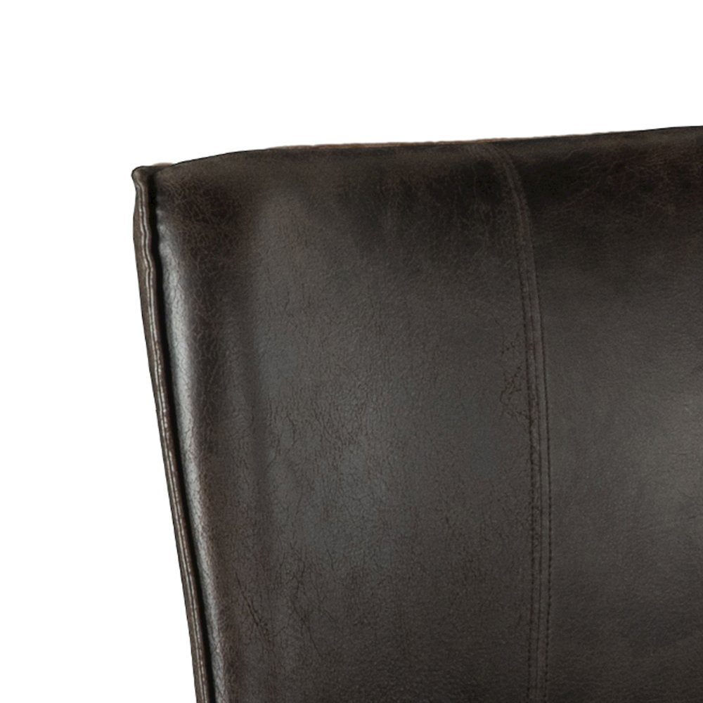 Avery Dining Chair in Dark Brown Leather with Matte Brown Legs