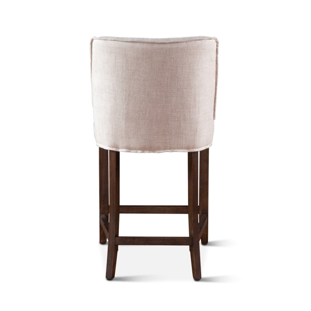Avery Dining Chair in Off White Linen with Dark Legs