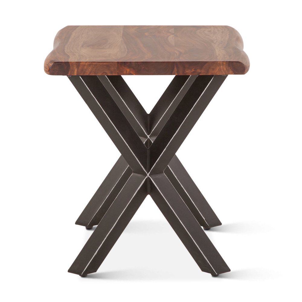 Elliston 26" Side Table in Sheesham and Matte Black Iron