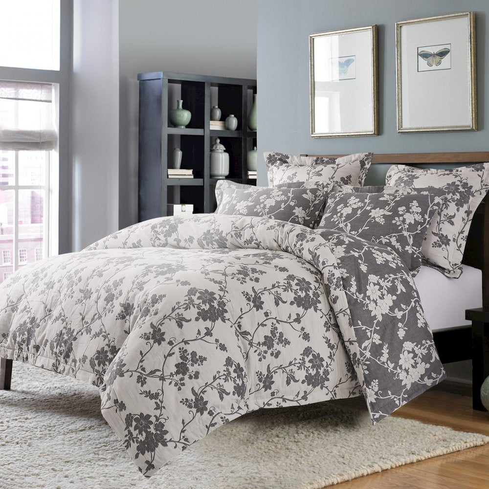 Mika 5-Piece Queen Duvet Set - Dove