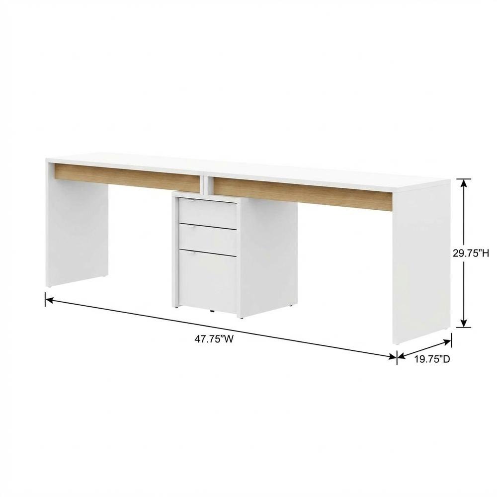 White 3-Piece Home Office Set With Multi-Purpose Desks And Storage Solutions