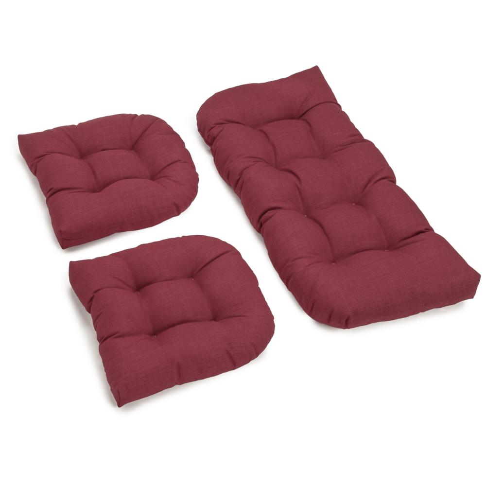 U-Shaped Spun Polyester Tufted Settee Cushion Set (Set of 3)