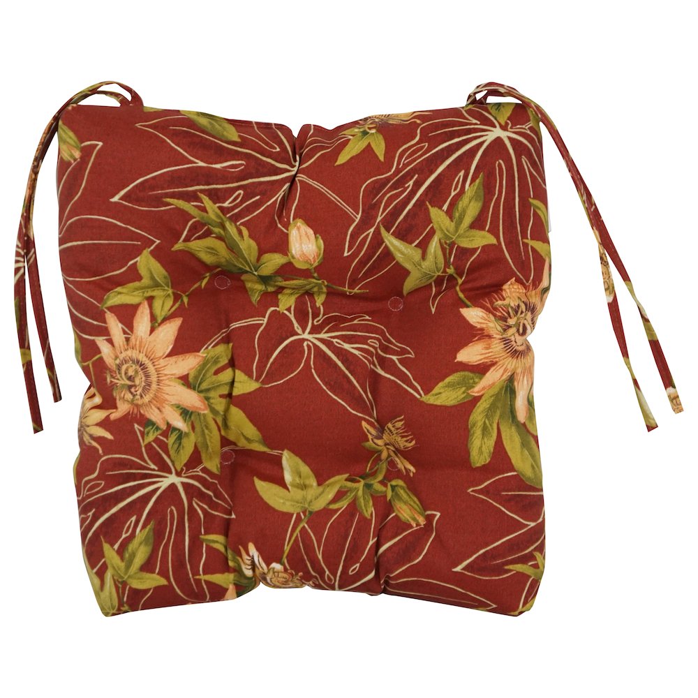 16-inch Spun Polyester Patterned Outdoor Square Tufted Chair Cushions (Set of 4)