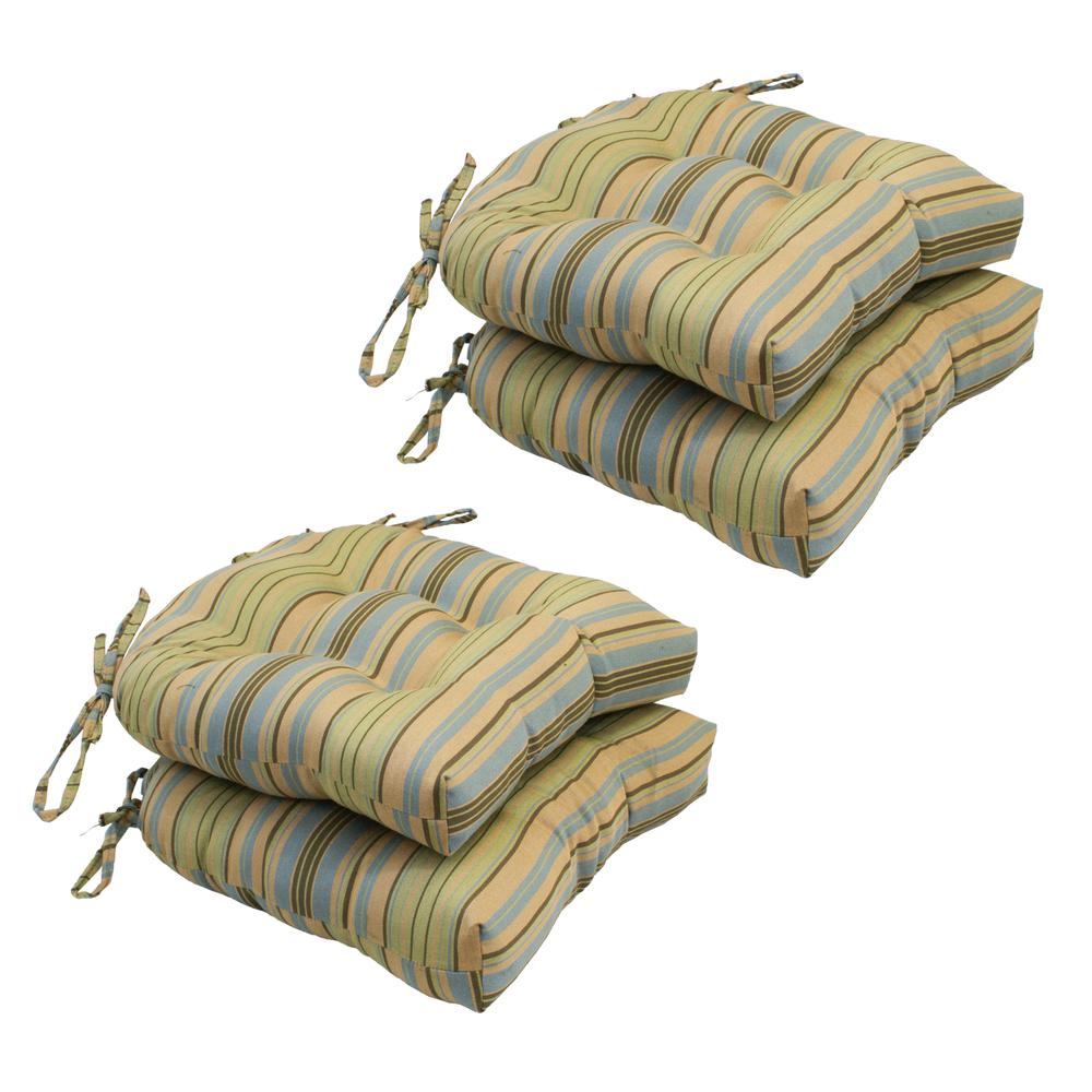 16-inch U-shaped Tufted Chair Cushions (Set of 4) 916X16US-T-4CH-ID-064