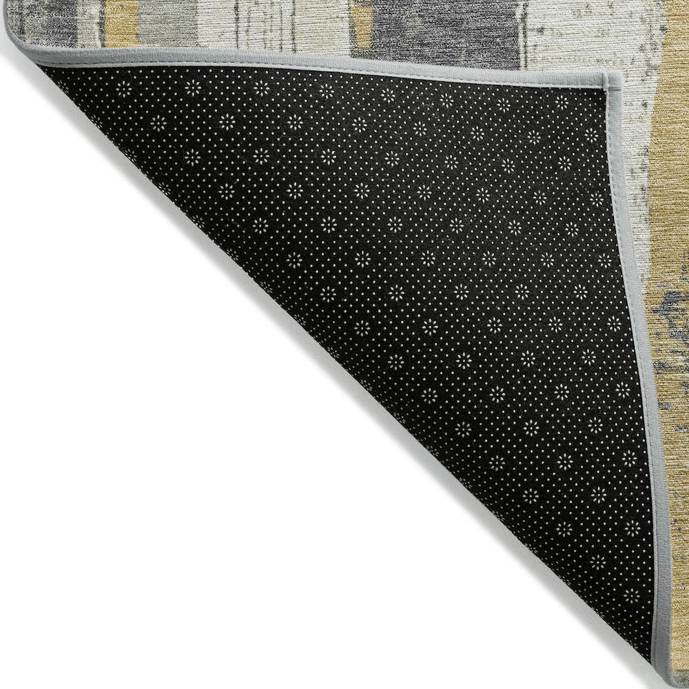 Machine Washable Indoor/Outdoor Chantille Gold 2'3" x 7'6" Runner Rug