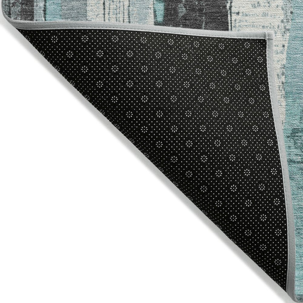 Machine Washable Indoor/Outdoor Chantille Teal 2'3" x 7'6" Runner Rug