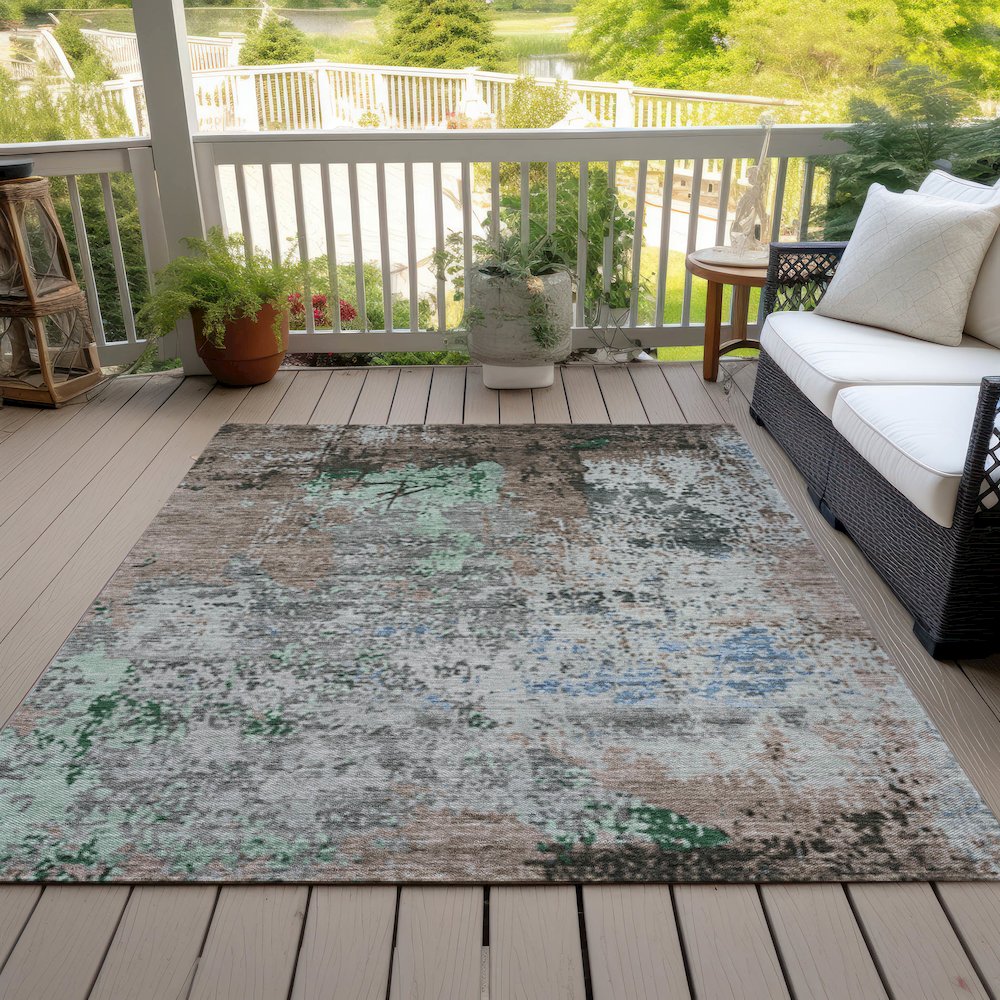 Machine Washable Indoor/Outdoor Chantille Taupe 3' x 5' Rug