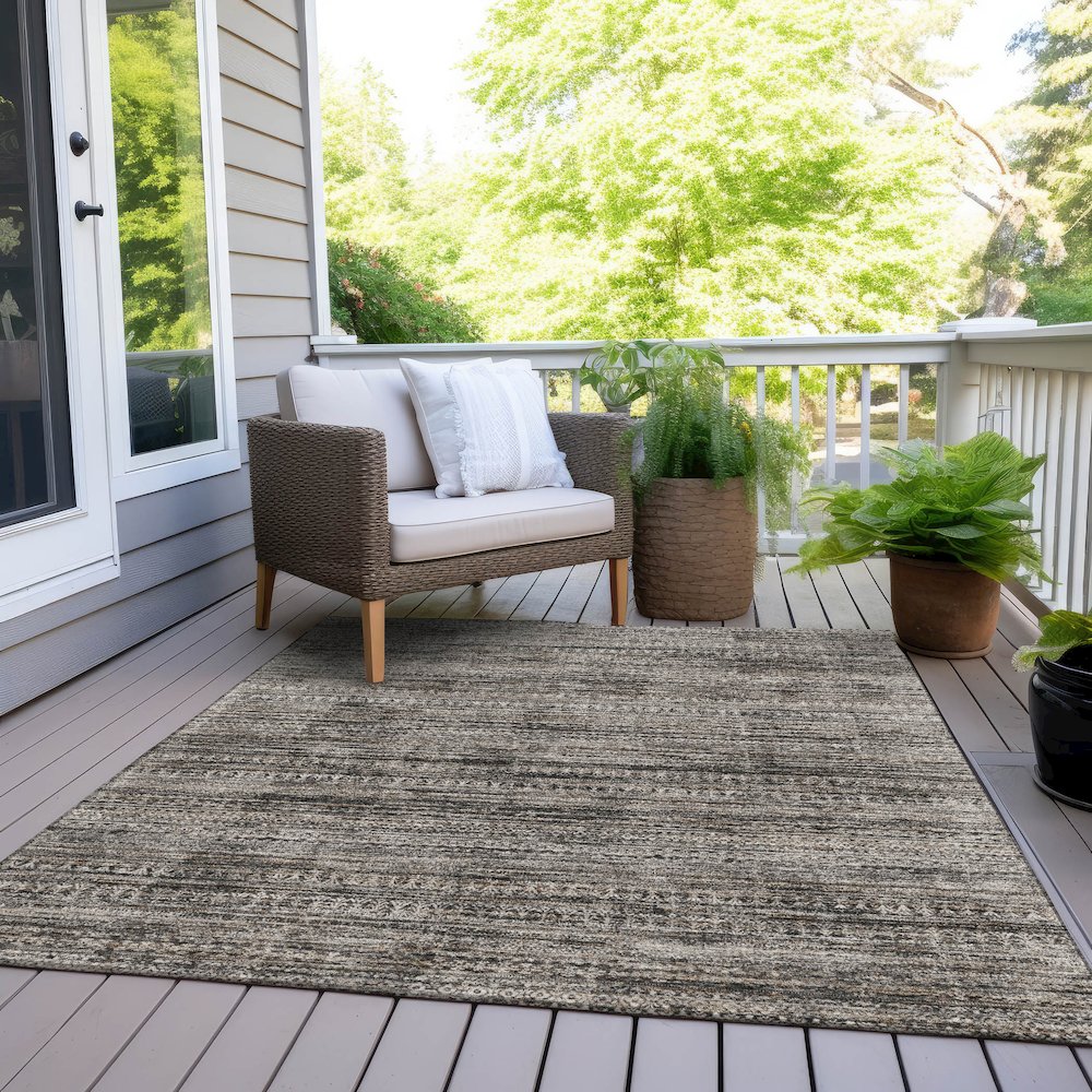 Machine Washable Indoor/Outdoor Chantille Taupe 3' x 5' Rug