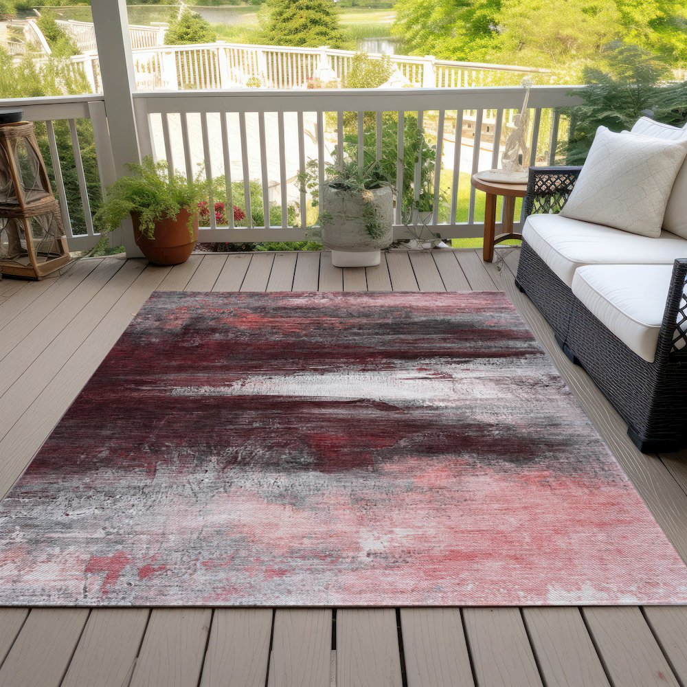 Machine Washable Indoor/Outdoor Chantille ACN2016 Merlot 3' x 5' Rug