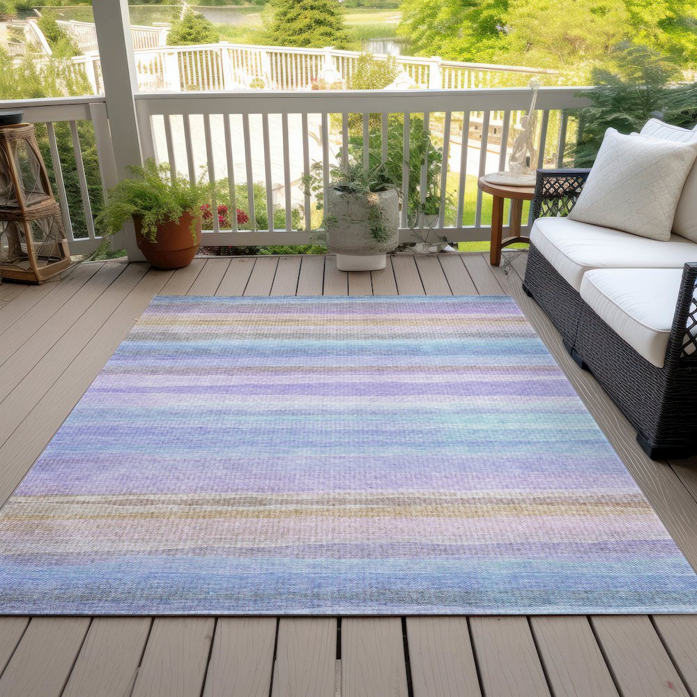 Machine Washable Indoor/Outdoor Chantille ACN2093 Lavender 3' x 5' Rug