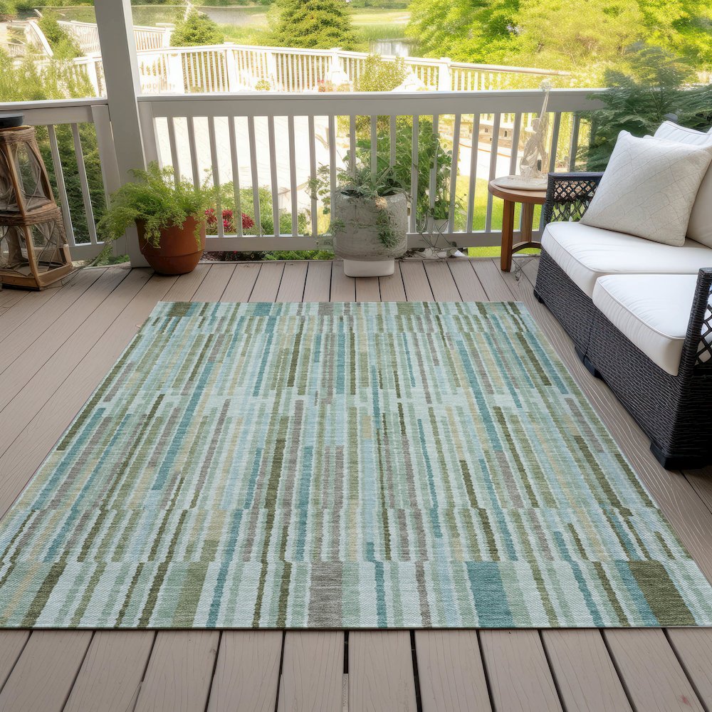 Machine Washable Indoor/Outdoor Chantille ACN2102 Aloe 3' x 5' Rug