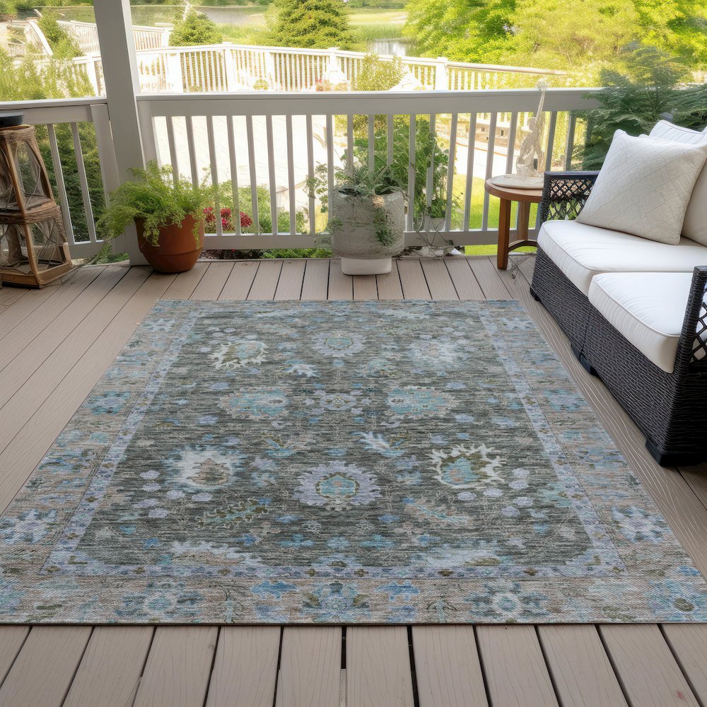Machine Washable Indoor/Outdoor Chantille ACN2104 Fern 3' x 5' Rug